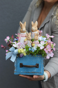 dekoracja wielkanocna w szufladzie, Słodkości 2, wym.29x24cm 