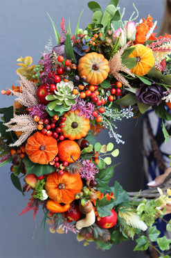 Jesienna Helina, jesienny wianek z dyniami, śr.45cm  