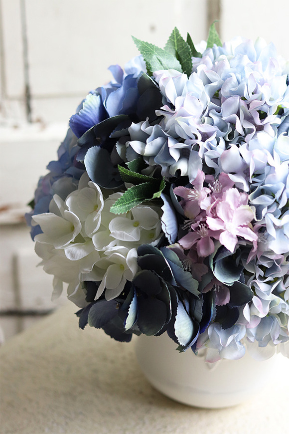 bajeczna kompozycja z niebieskich hortensji, Hortensjalla, wym.32x27cm 