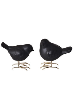 Black Bird, figurka ptaszek ceramiczna, kpl.2szt. wys.9.5/7.5cm