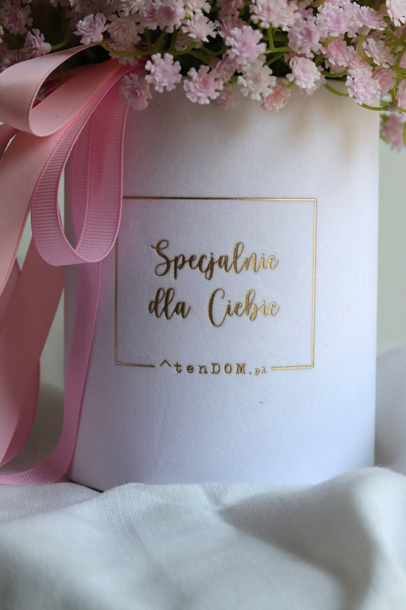 Gipsówka Teddy, flowerbox kwiatowy welurowy