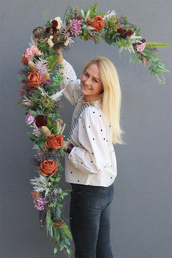 Boho Degota, stylowa girlanda ze sztucznych kwiatów, dł.210cm