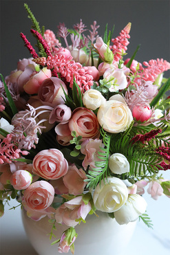 Nerutea Retissa, kompozycja kwiatowa z szafirkami, wym.37x38cm