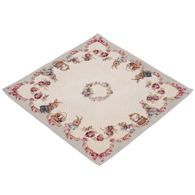 Bunny World, wielkanocny obrus gobelinowy serweta, 98x98cm 