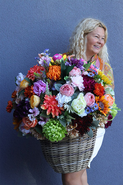 Jesienne Kolory, bogaty jesienny kosz, wys.70cm