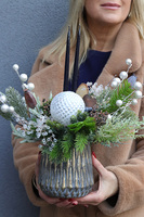 Hellina Bosco, świąteczny stroik w szklanym naczyniu