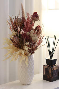 Boho Spring, kompozycja kwiatowa z suszem, wys.66cm 