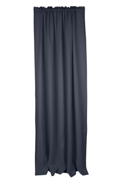 Linen Style, zasłona lniana z tunelem, grafitowa, szer.140cm