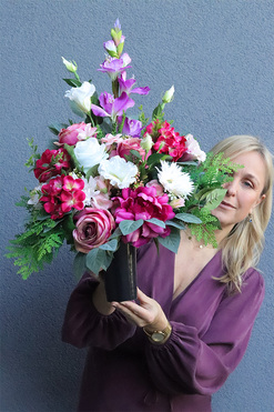 Kolory Mocy, bukiet nagrobny we wkładzie, dł.60cm