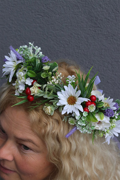Józefina, kwiatowy wianek na głowę, rozmiar uniwersalny 