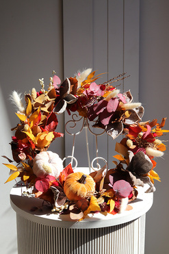 Boho Berre, dekoracyjny wianek ze stabilizowanych roślin, śr.35cm 