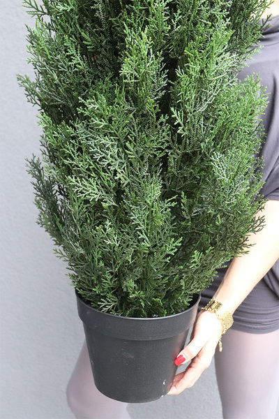 Tuja, drzewko sztuczna roślina w doniczce