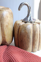 Wood Pumpkin, dekoracyjna dynia drewniana C, wym.15x9cm