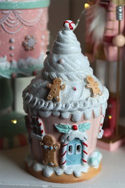 OD RĘKI Cookie B, świąteczna cukrowa chatka LED pozytywka, wym20.5x12cm 