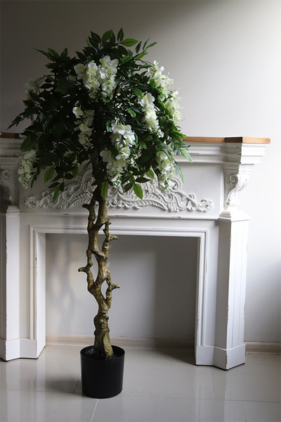 Wisteria Biała, sztuczna roślina w doniczce