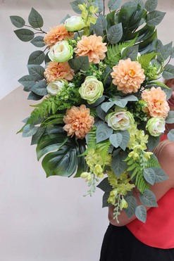 Cappuccina 2, kompozycja nagrobna w naczyniu, dł.70cm