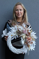 Kremowa Jesień, asymetryczny jesienny wianek