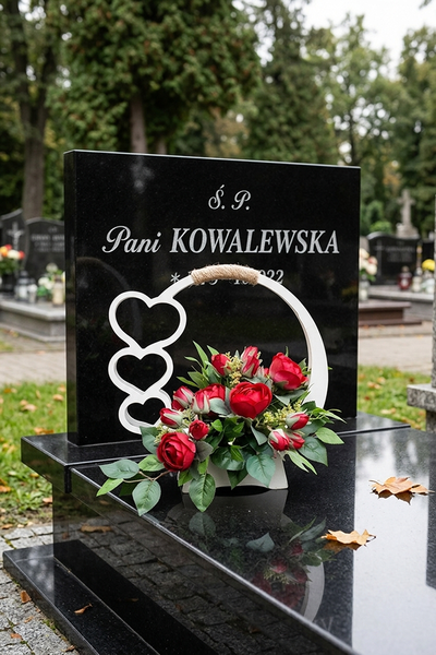 Trzy Serca, nagrobna dekoracja kwiatowa