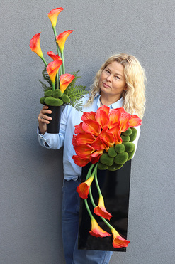 New Design Orange, komplet dekoracji nagrobnych, kompozycja + bukiet