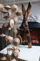 Modern Wood, drewniana zawieszka łańcuch, ze wzorem