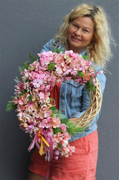 Zajączek Big, wielkanocny wianek dekoracyjny, rozp.45cm