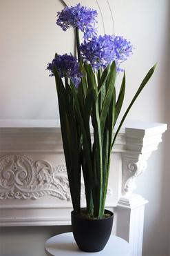 OD RĘKI Niebieski Czosnek Ozdobny, sztuczna roślina w plastikowej osłonce, wys.102cm