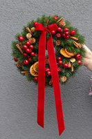 Zimowa Kraina, świąteczny wianek z suszem