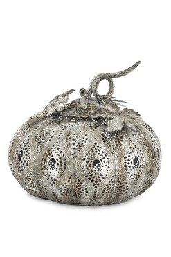 Dynia A srebrna, ażurowy lampion, wym26x30x30cm