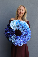 Blue Hydrangea, wysokiej jakości wianek z hortensjami