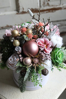 Pastelovy Deluxe, welurowy flowerbox świąteczny, wym.30x33cm 