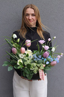 Tulippo Pink 2, komplet dekoracji nagrobnych