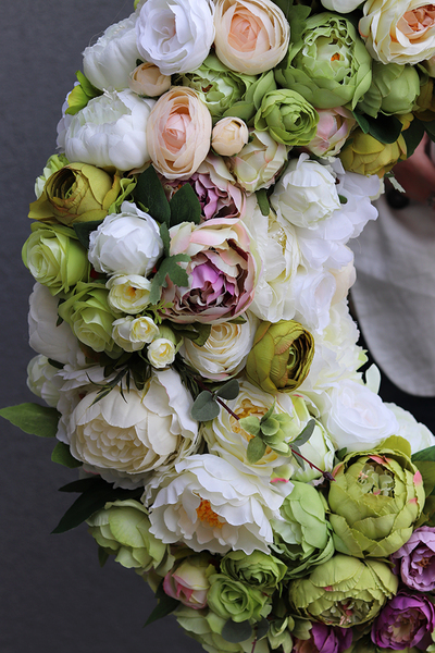 Caryca Katarzyna Green&White bardzo duży wianek sufitowy, śr.80cm  