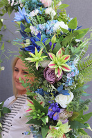 Malediwy Blue, stylowa girlanda ze sztucznych kwiatów, dł.140cm