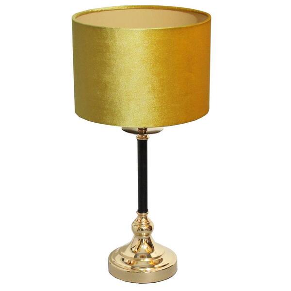 Tiny Gold, lampa stołowa, abażur musztardowy, wys.51cm