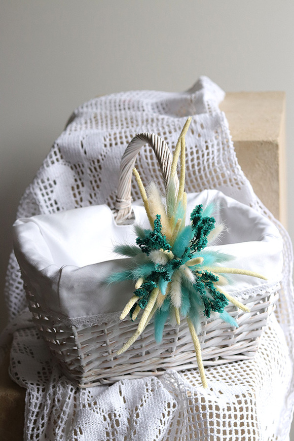 Turkusowa Wielkanoc, dekorowany koszyczek wielkanocny