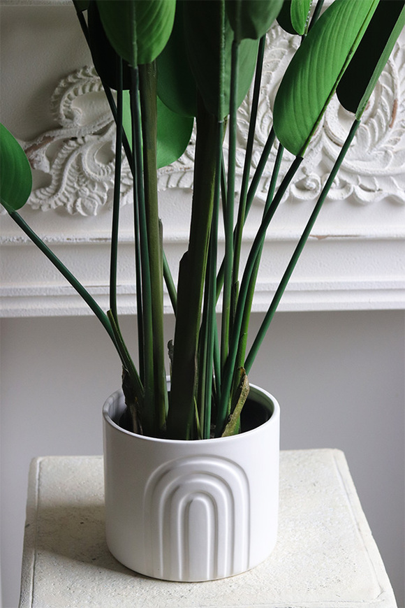 Strelicja White Moment, sztuczna roślina w doniczce