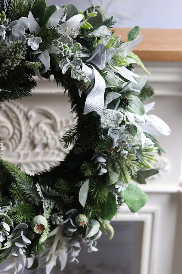 Zimowy Wieczór, zimowy wianek na drzw