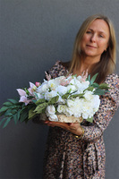 dekoracja nagrobna na plastrze drewna z dedykacją, Preludium