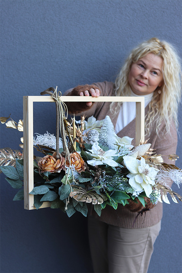 Christmas Paysage kompozycja nagrobna w blejtramie