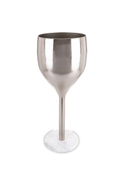 Basil, kwietnik osłonka na nodze srebrna, wys.69cm