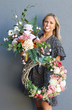 komplet dekoracji nagrobnych Zorza, wieniec + bukiet