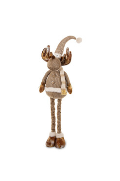 Beżowy Rudolf A, laleczka zimowa stojąca renifer, wys.85-62cm