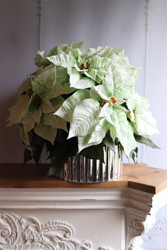 Gwiazda Betlejemska Silver&White, wysokiej jakości sztuczna roślina, wym.50x52cm