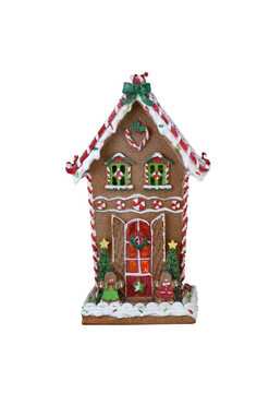 Gingerbread House O, świąteczny domek z piernika LED, wys.31cm
