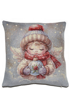 Słodki Aniołek, świąteczna poszewka gobelinowa dwustronna, 45x45cm 