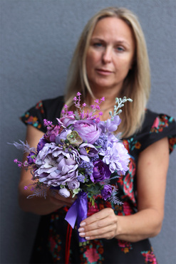 Lilania Fiolet, bukiet nagrobny do wazonu, dł.32cm