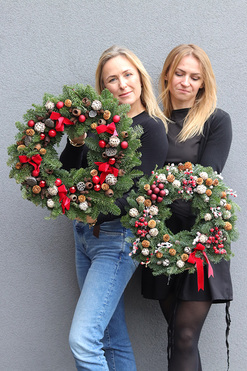 OD RĘKI Redina Nobilis, świąteczny wianek z żywymi gałązkami, śr.44cm