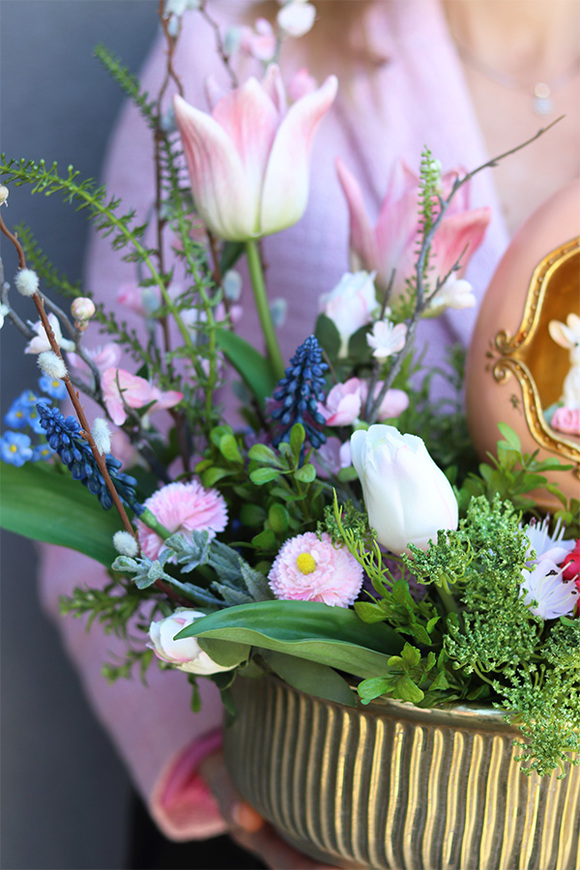 Merenda, stroik wielkanocny z zajączkami