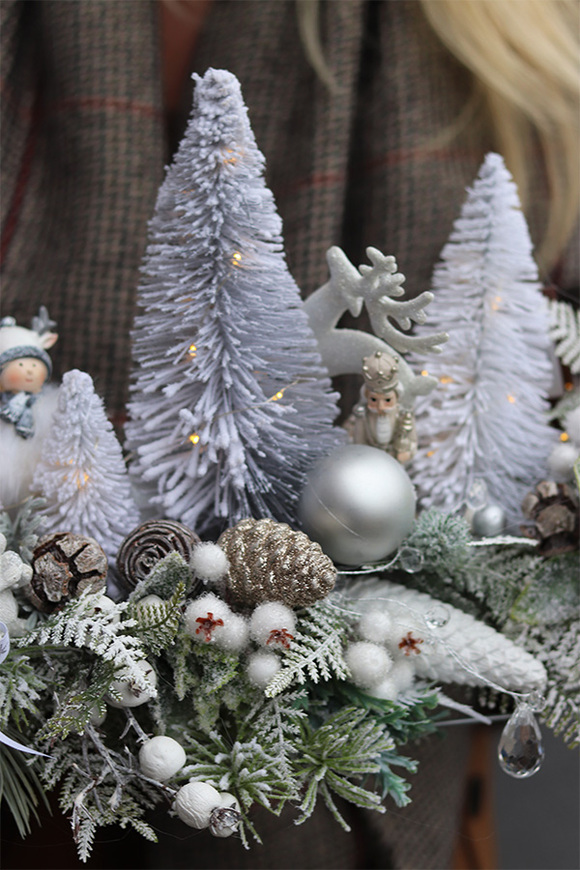 Dużo Śniegu LED, świąteczny zimowy stroik