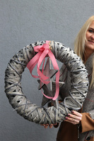 Drewniane Gwiazdy, świąteczny wianek drewniany